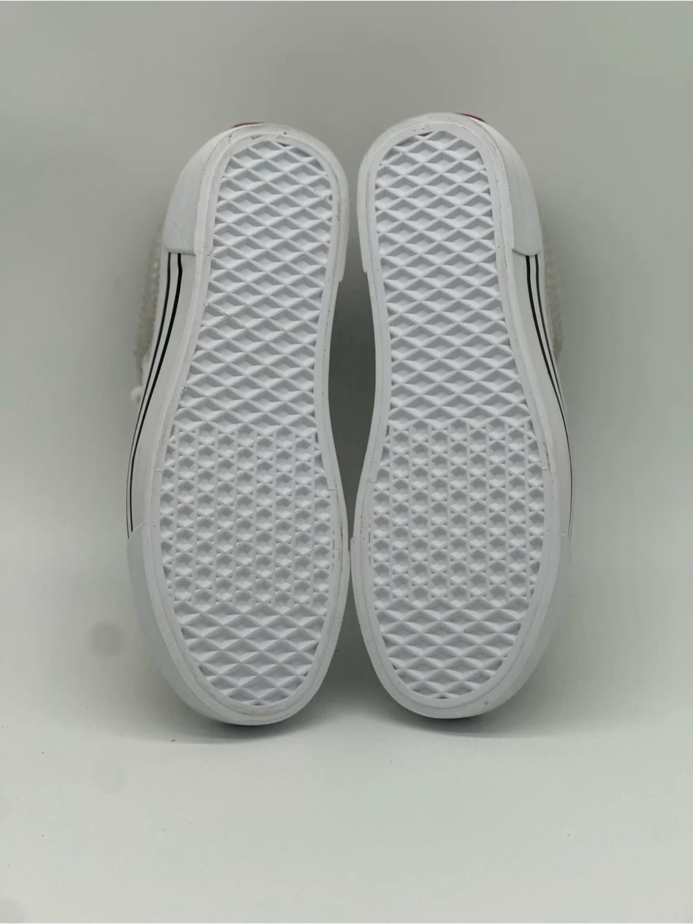 Vans Men’s Low-Top Sneakers in Light Silver and White